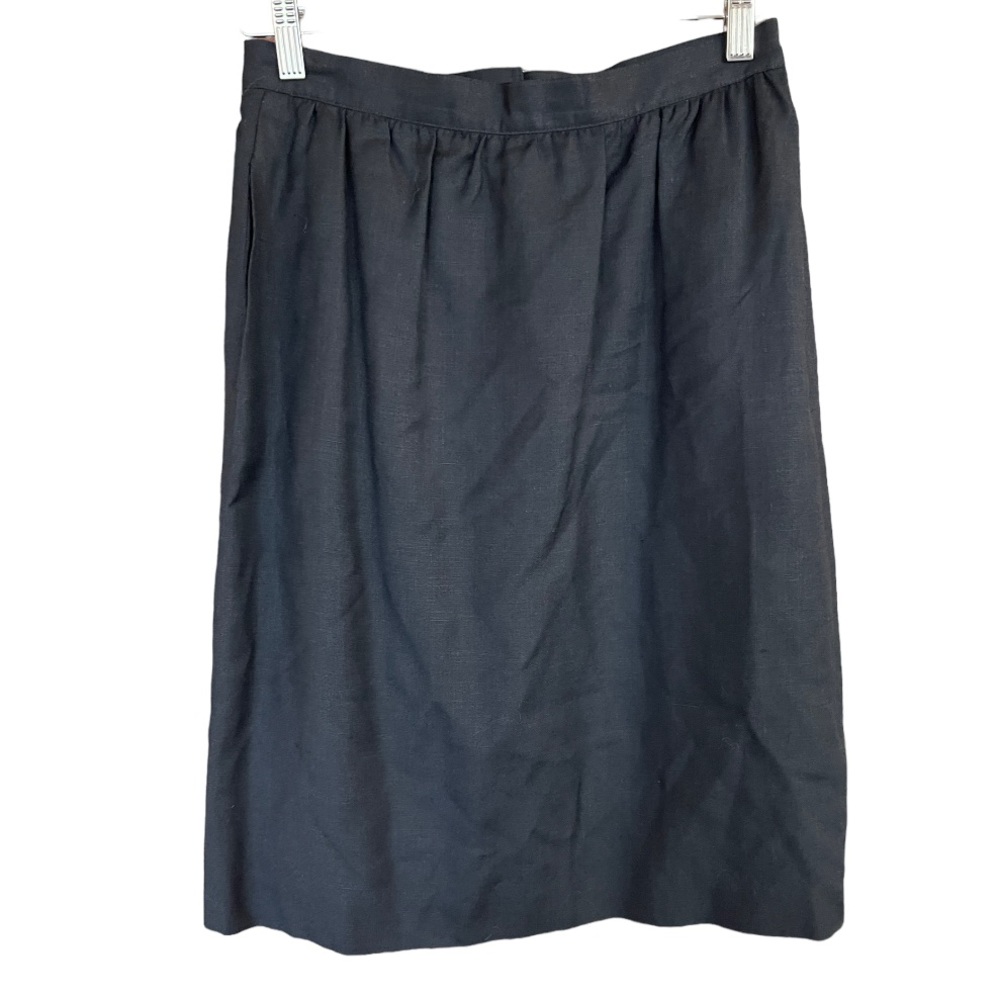 Vintage Christian Dior ‘The Suit’ Straight Black Wool Skirt 12